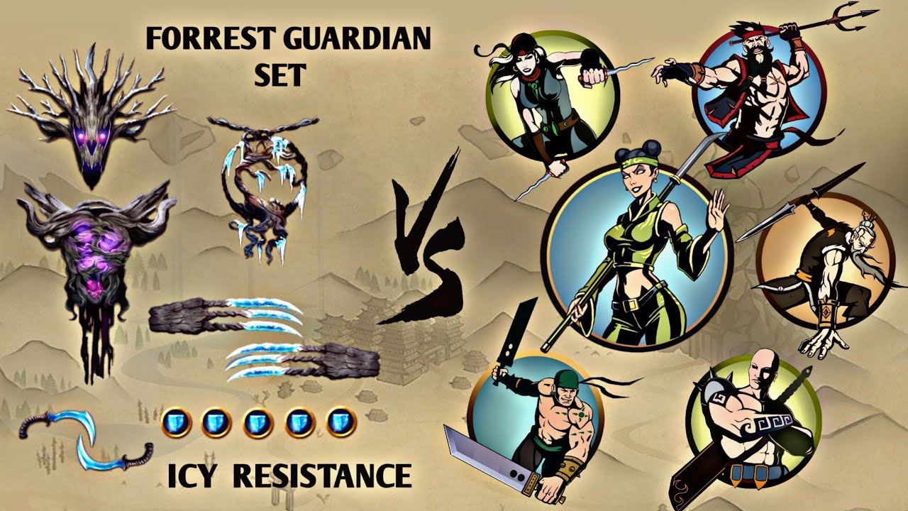 Shadow Fight 2 | Forrest Guardian Set vs Wasp and Bodyguards