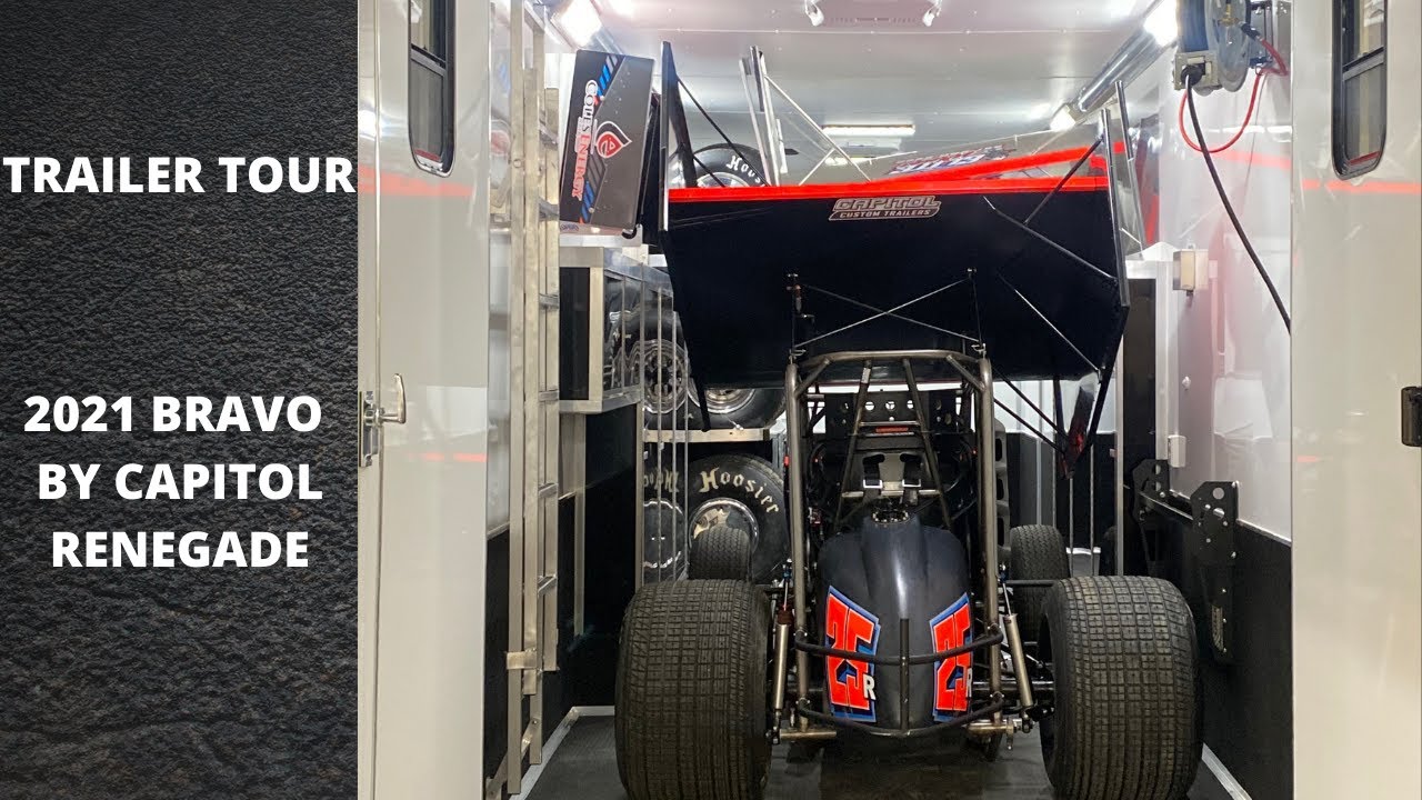 TOUR OUR 36 FOOT 2021 BRAVO SPRINT CAR TRAILER BY CAPITOL RENEGADE