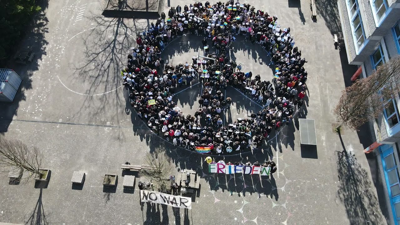 Friedensaktion der Gesamtschule Gronau vom 4. M&auml;rz 2022