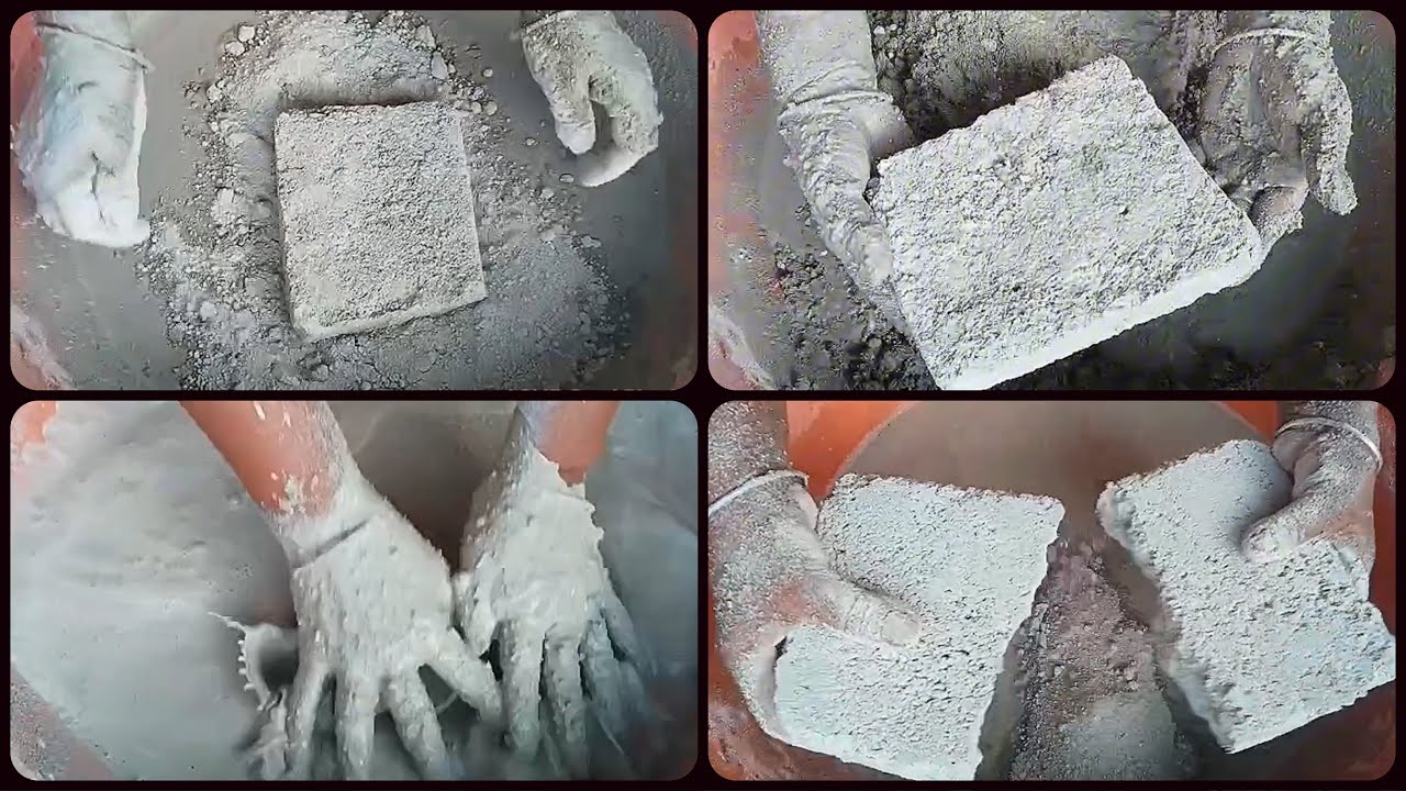 Cement ASMR | Gritty White Cement Crumbling in Water #oddlysatisfying