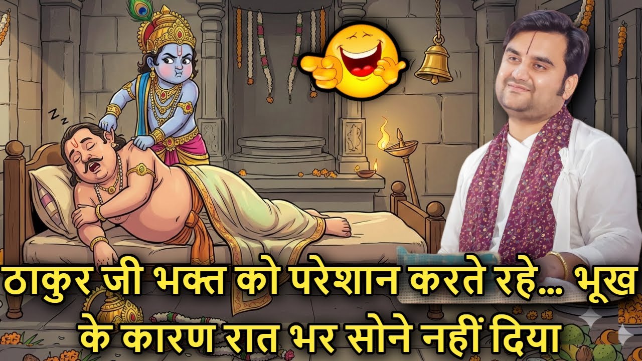 💕😂 Thakur Ji Bhakt Ko 😜 Pareshan Karte Rahe… 🍽️ Bhukh Ke Karan Raat Bhar Sone Nahi Diya