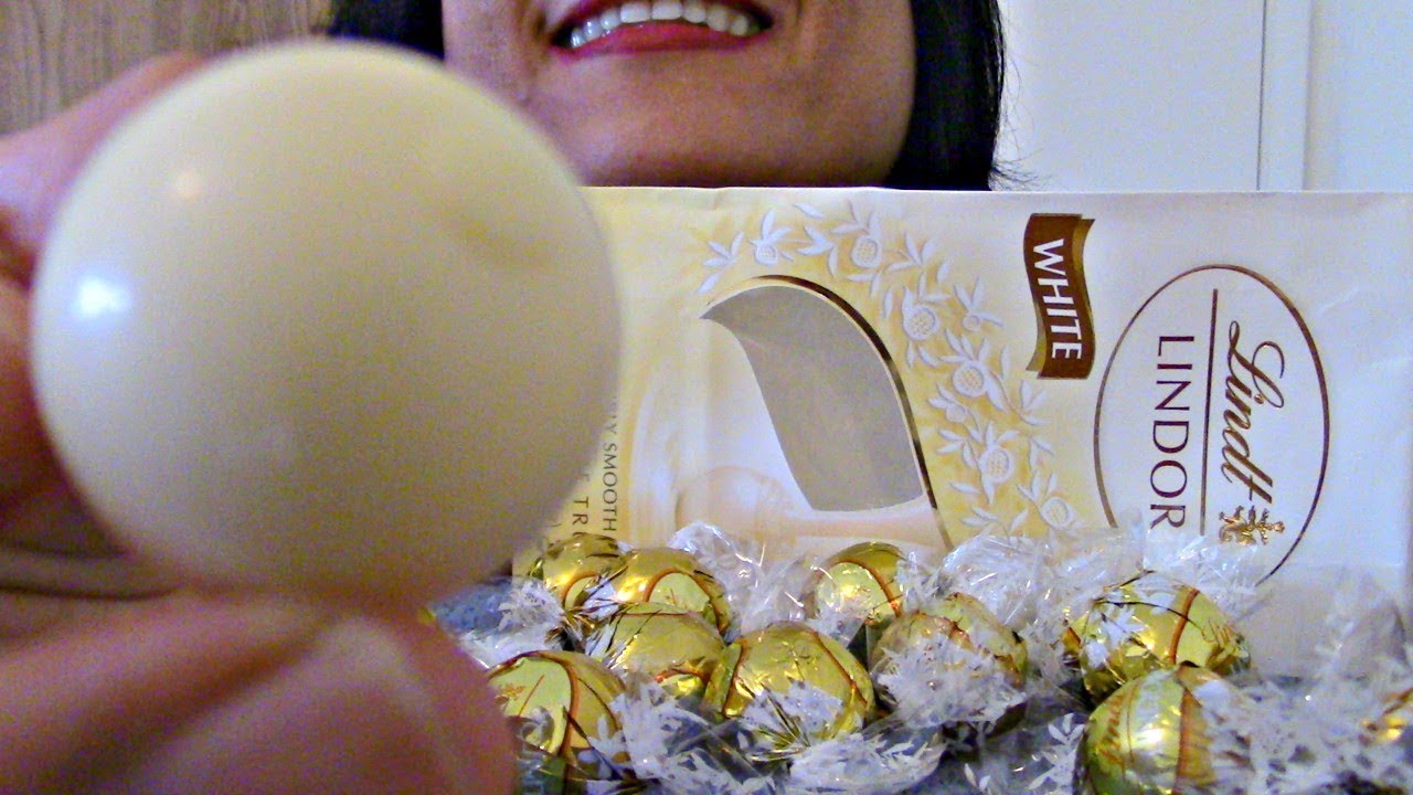 ASMR Eating Lindt Lindor White Chocolate truffles with Michael Soothing ASMR ScorpioAnnYT