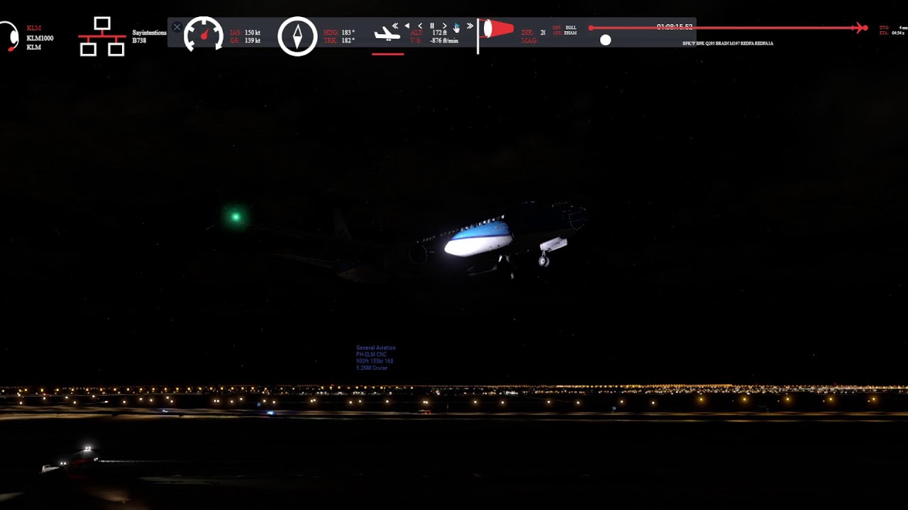 X-Plane 12 12.4 b4 Back to Basics  Zibo 737-800 EGLL/EHAM  Say intentions  Traffic Global