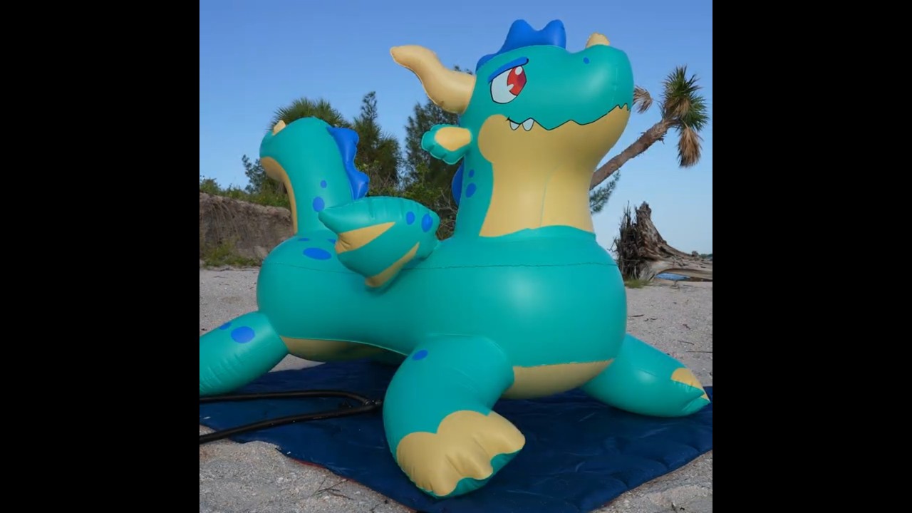Green Dragon Ride-On Pool Toy from Inflatable World