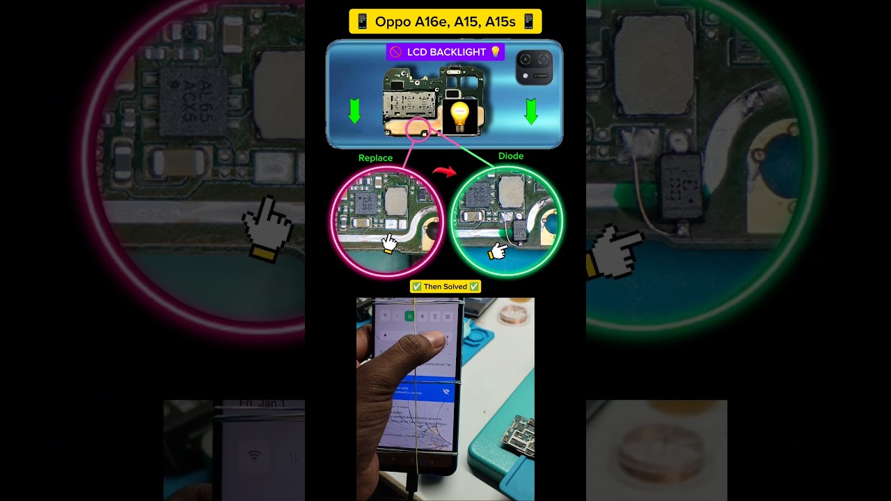 Oppo A16e, A15s, A15 📱 LCD BACKLIGHT Problem 🚫 Solution ✅🛠️📲