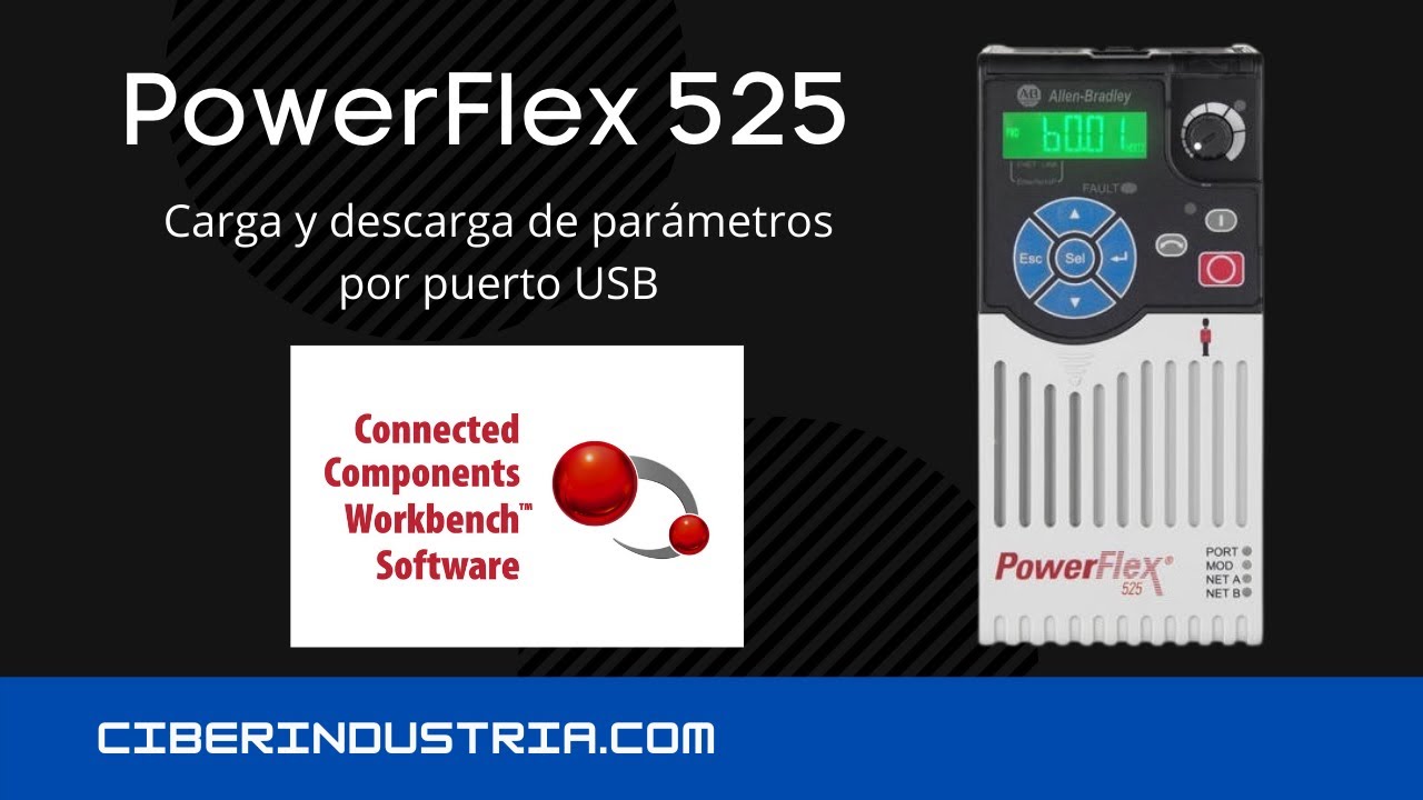 Cómo descargar | cargar parámetros con cable usb variador de frecuencia powerflex 525 ab