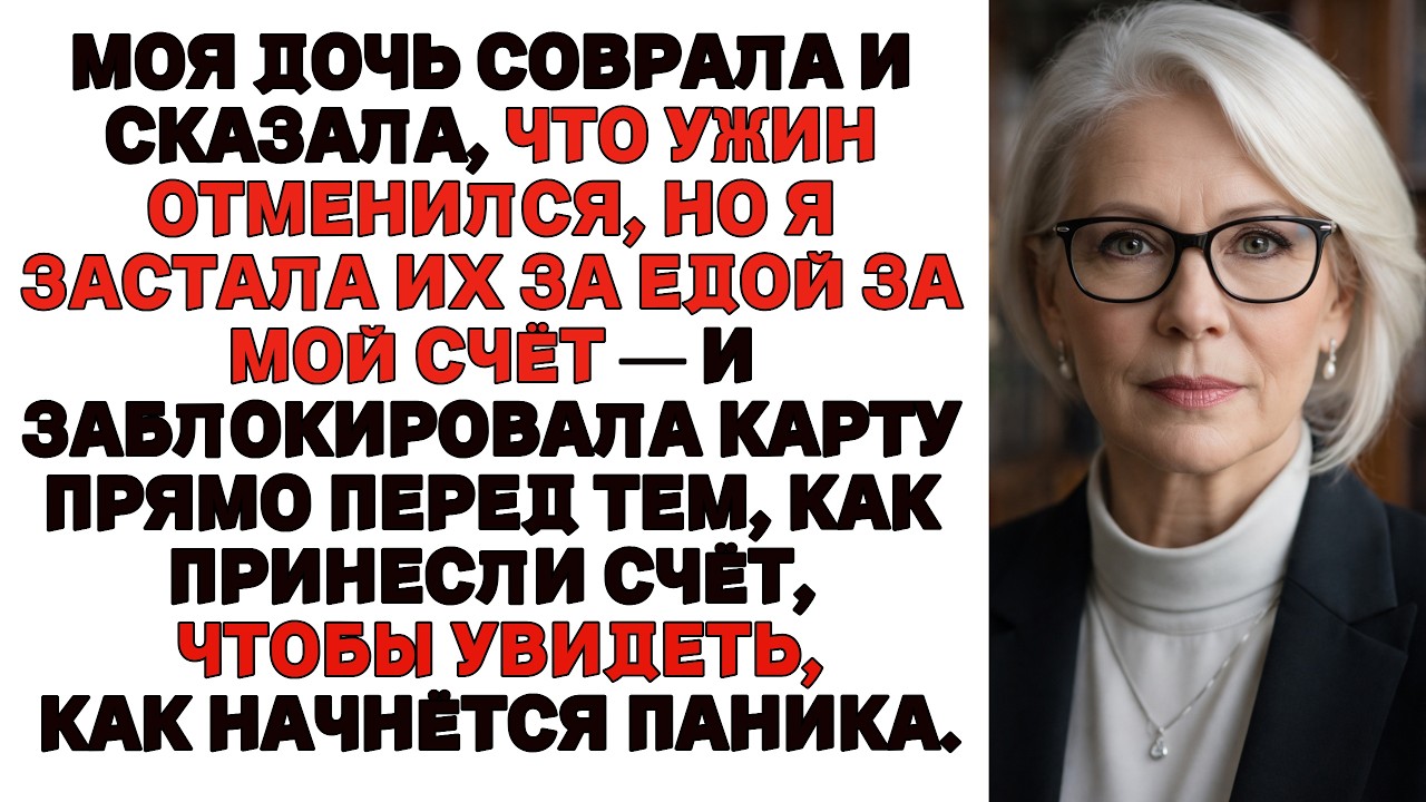 «Дочь сказала, что ужин отменили, но я застала их за едой — и они записали всё на мою кредитку.»