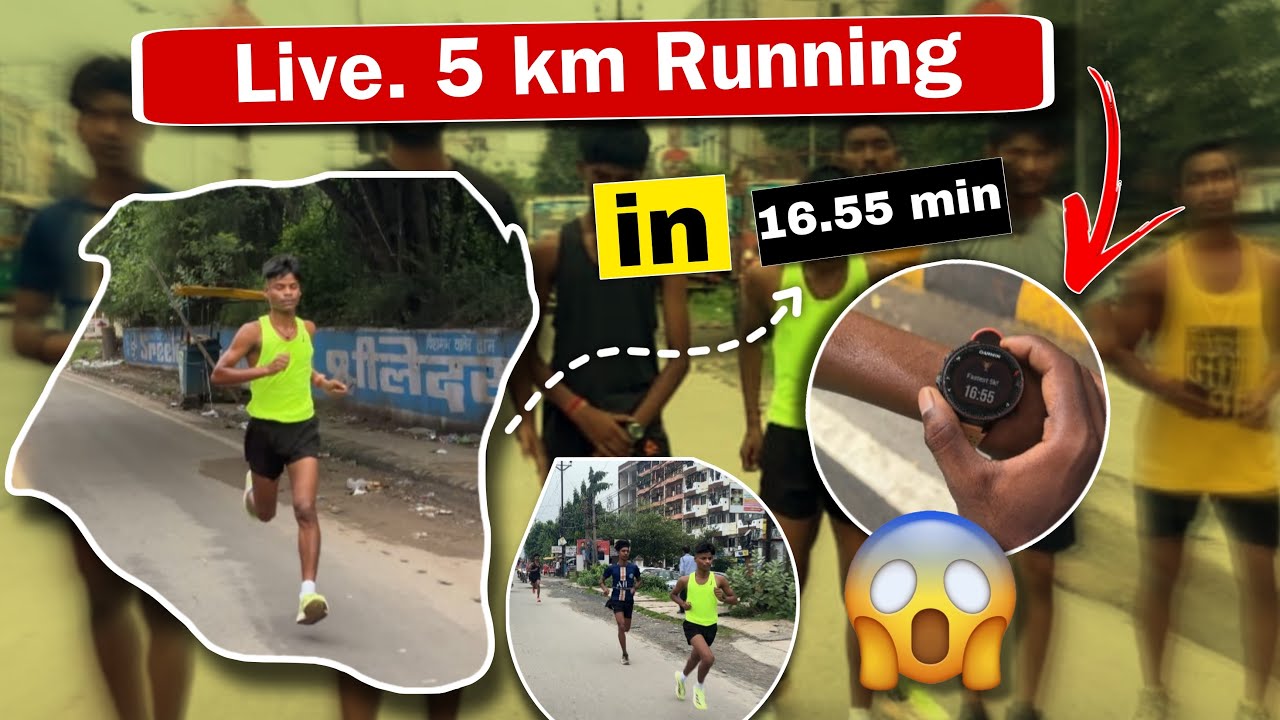 Live : 5km In 16:55 😱😲 / Time Trial 5km / SSC GD 5km Running / Khatarnak Running / Road Race 5km /