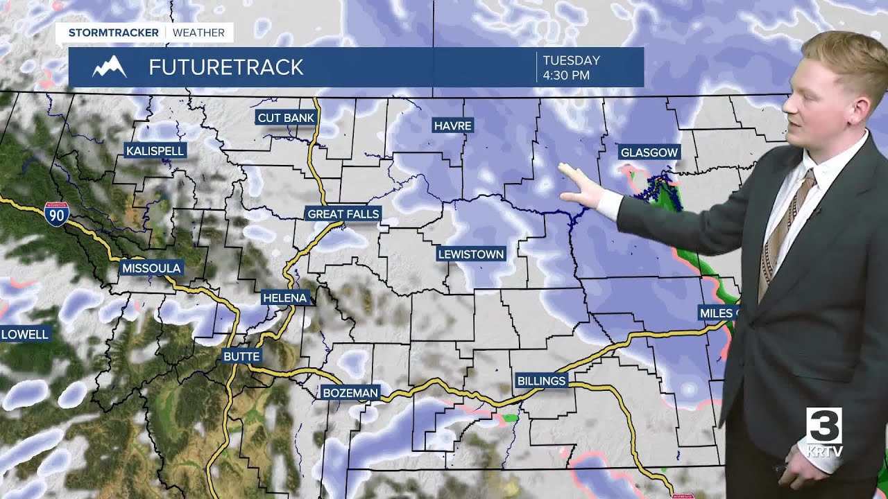Widespread snow showers, falling temperatures on Tuesday- Monday, February 16