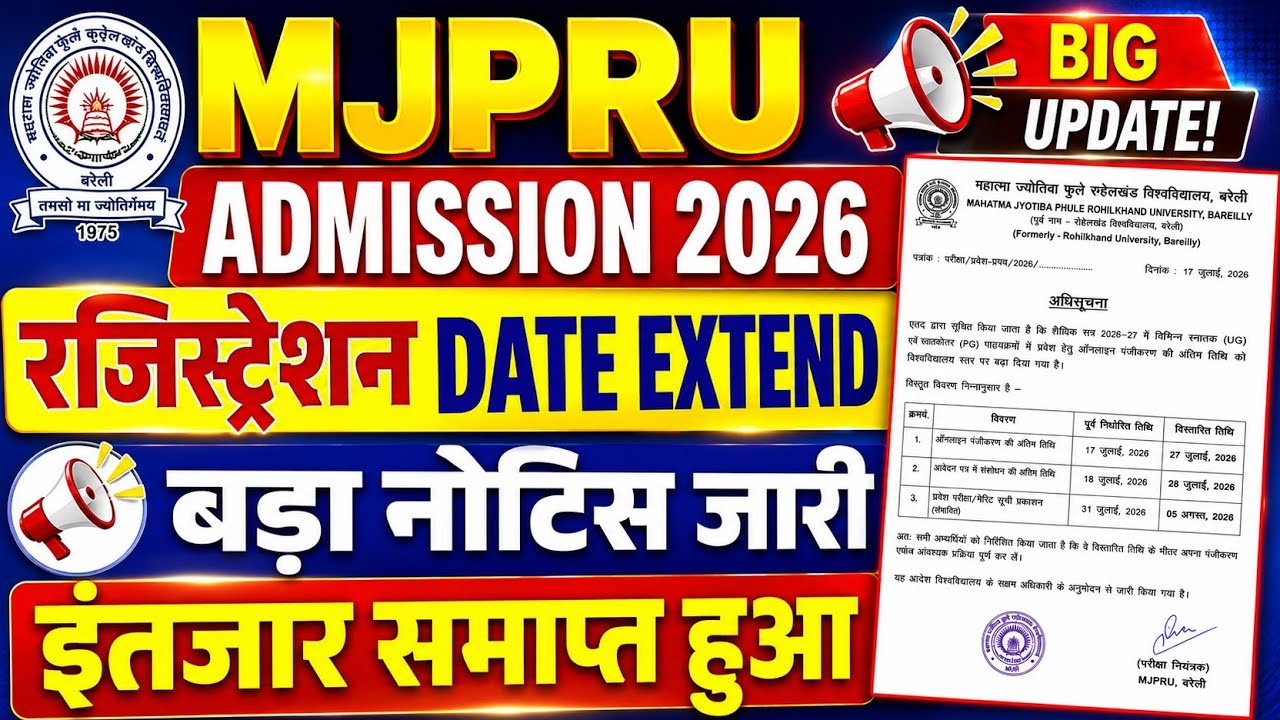 Mjpru admission 2026 | Pg admission registration 2026 mjpru | mjpru online admission form 2026