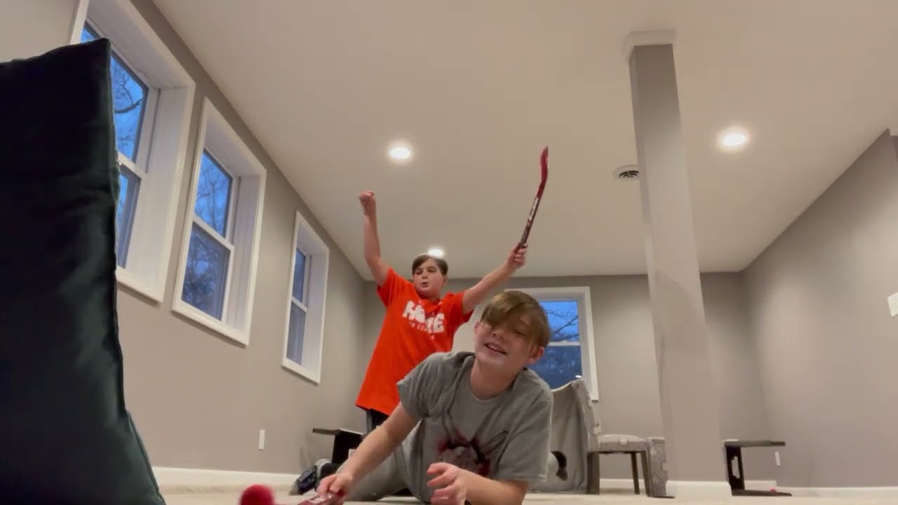Kayden and Reese Knee Hockey