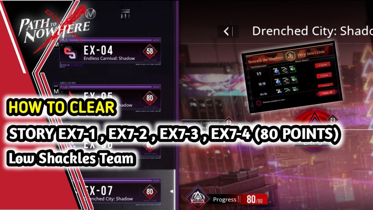 Path To Nowhere | DisShadow EX7-1 EX7-2 EX7-3 EX7-4 Guide 80 Points Low Shackle Teams