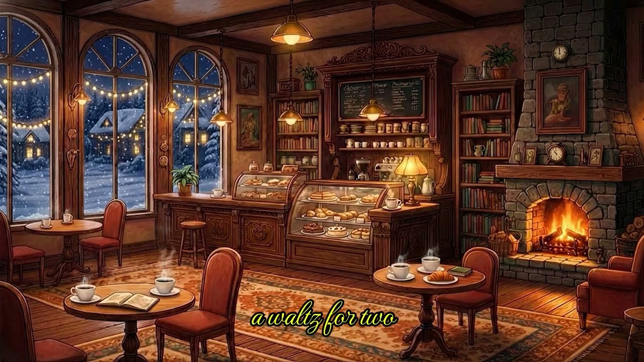 Cozy Slow Living in Winter | 1940s Jazz & Oldies Playing in Another Room at a Vintage Coffee Shop