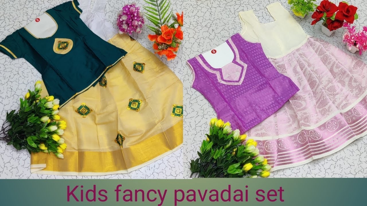 Kids Fancy Embroidery💥work pavadai sets #jobinaaricenterprises #kidsfancy #dress #pavadaisets #tamil