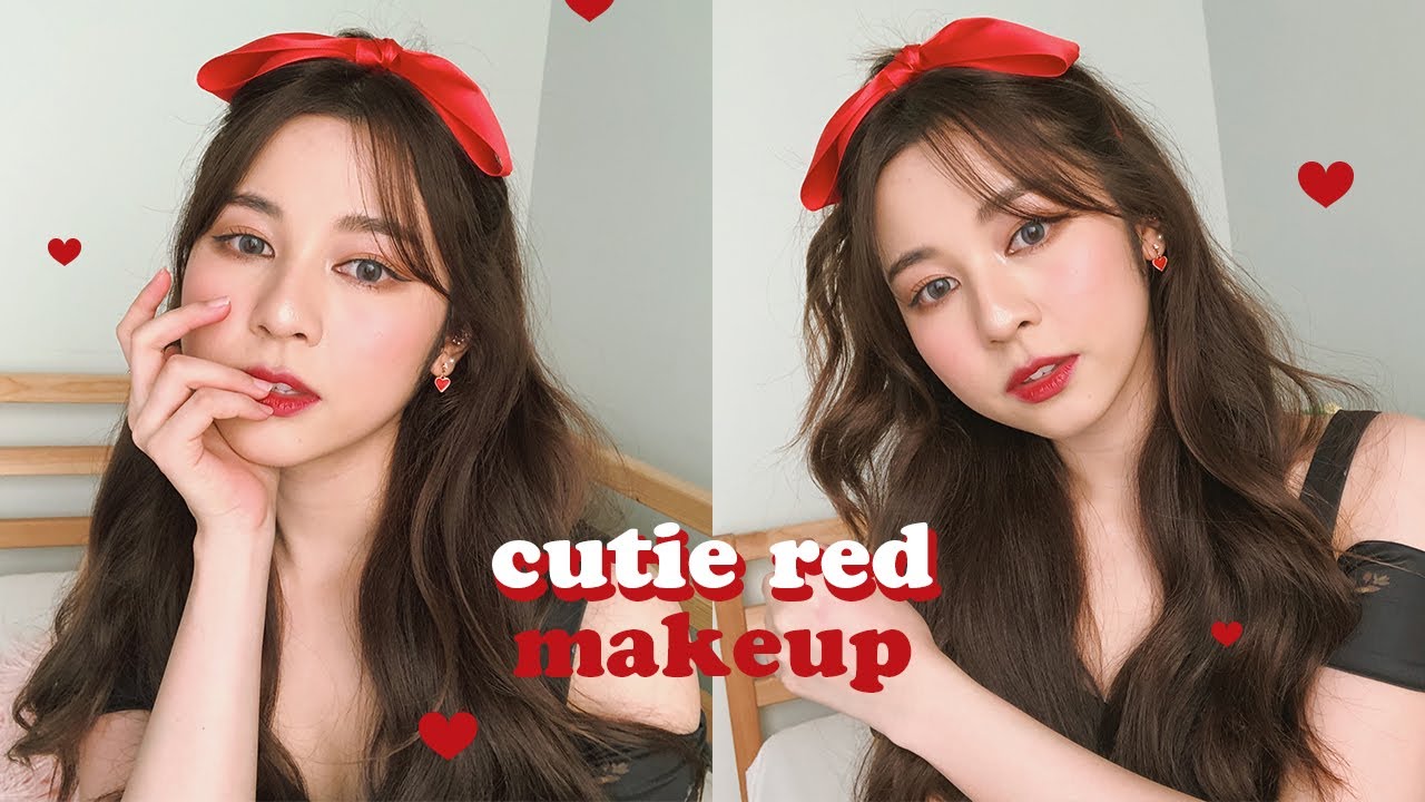 🍒CUTIE RED MAKEUP แต่งหน้าโทนแดงให้เป็นความสดใสของโลกใบนี้! | Babyjingko