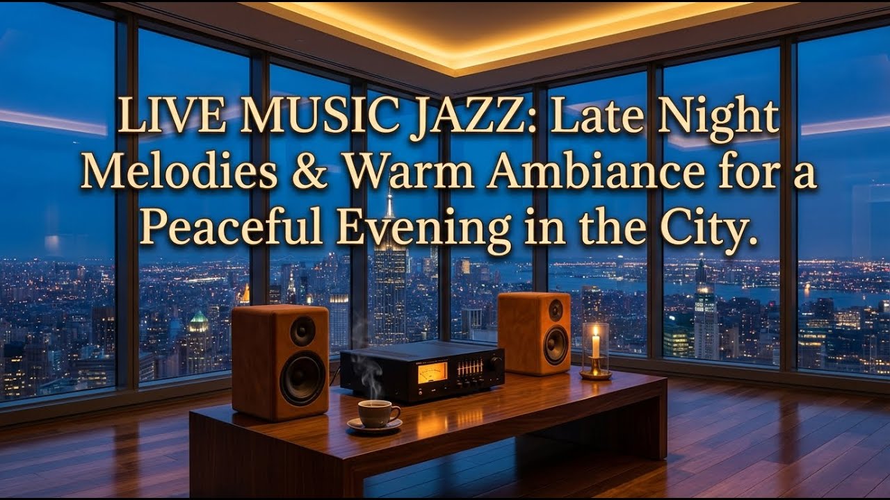 Late Night Jazz Apartment City View LIVE 🎷 Piano Music for Sleep, Relax & Focus
