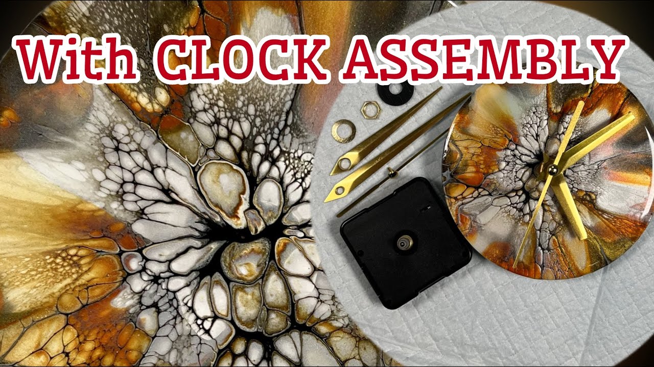 330. Bloomed CD with CLOCK ASSEMBLY! Acrylic Painting, Flow Art #fluidart #art