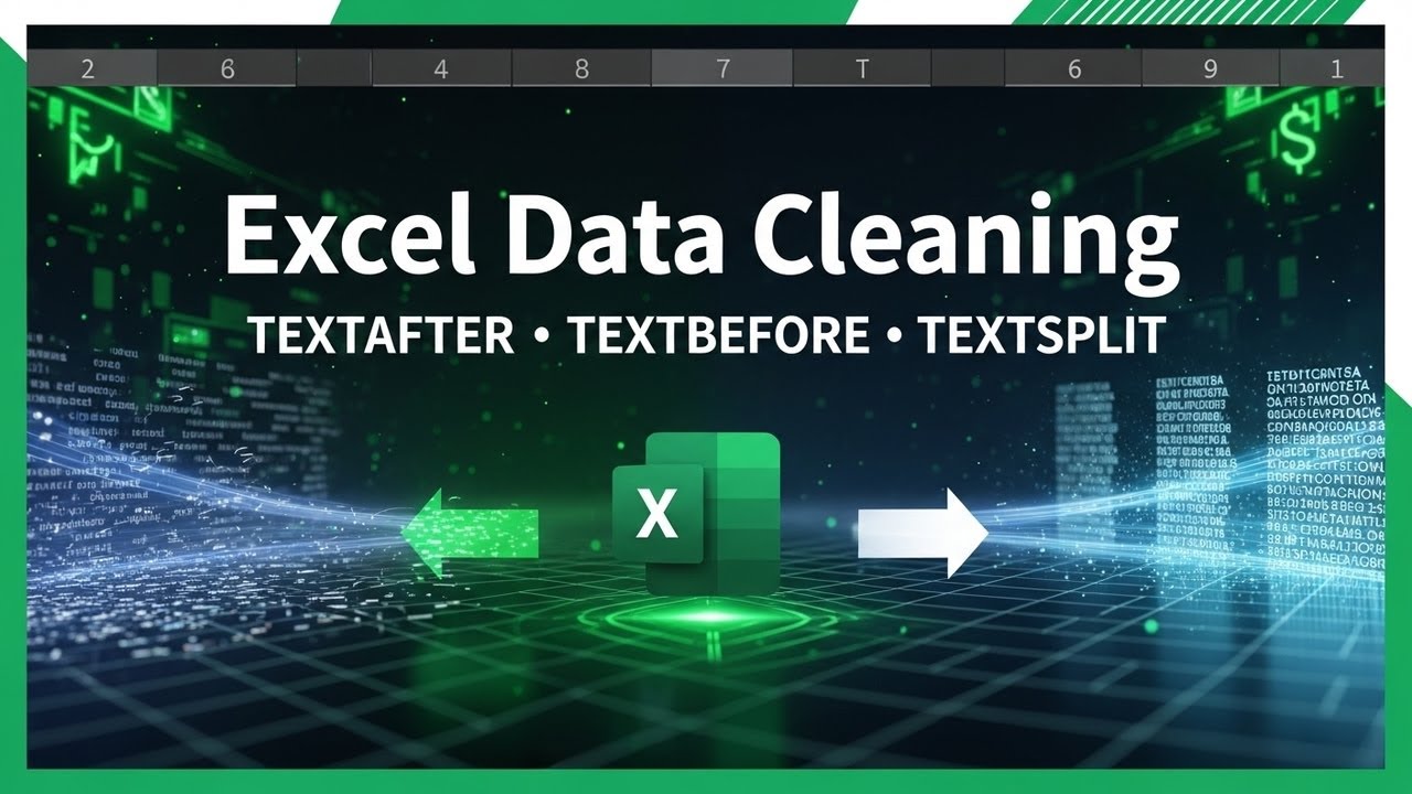 تعلم تنظيف البيانات في إكسل باحتراف باستخدام دوال النصوص TEXTAFTER و TEXTBEFORE و TEXTSPLIT