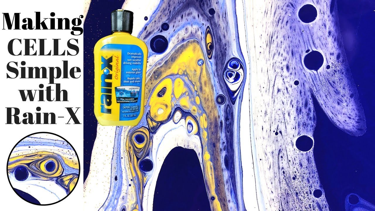 Making CELLS Simple with Rain X & Acrylic Pouring Fluid ART