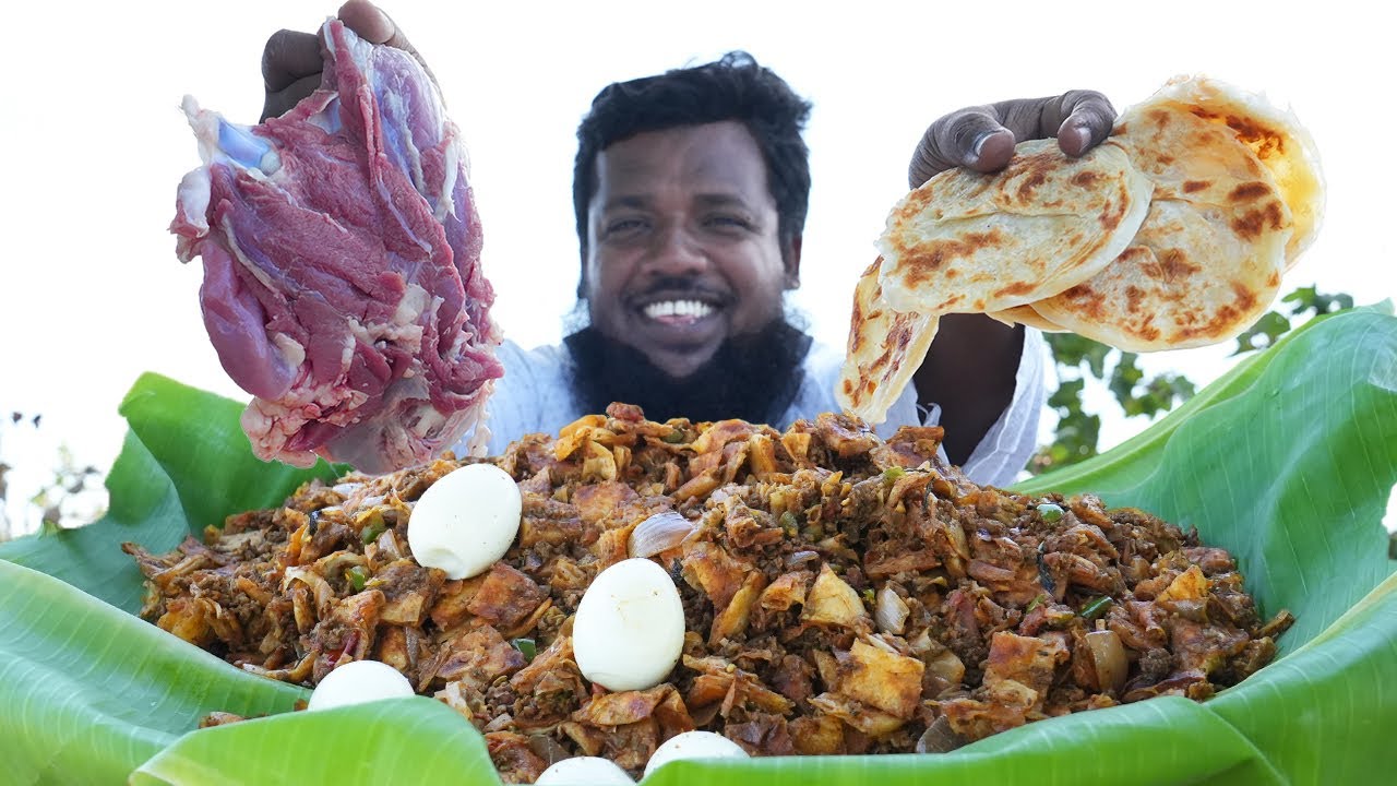 மட்டன் சில்லி பரோட்டா செய்யலாம் வாங்க | Mutton Chilli Parotta Recipe Cooking in Village