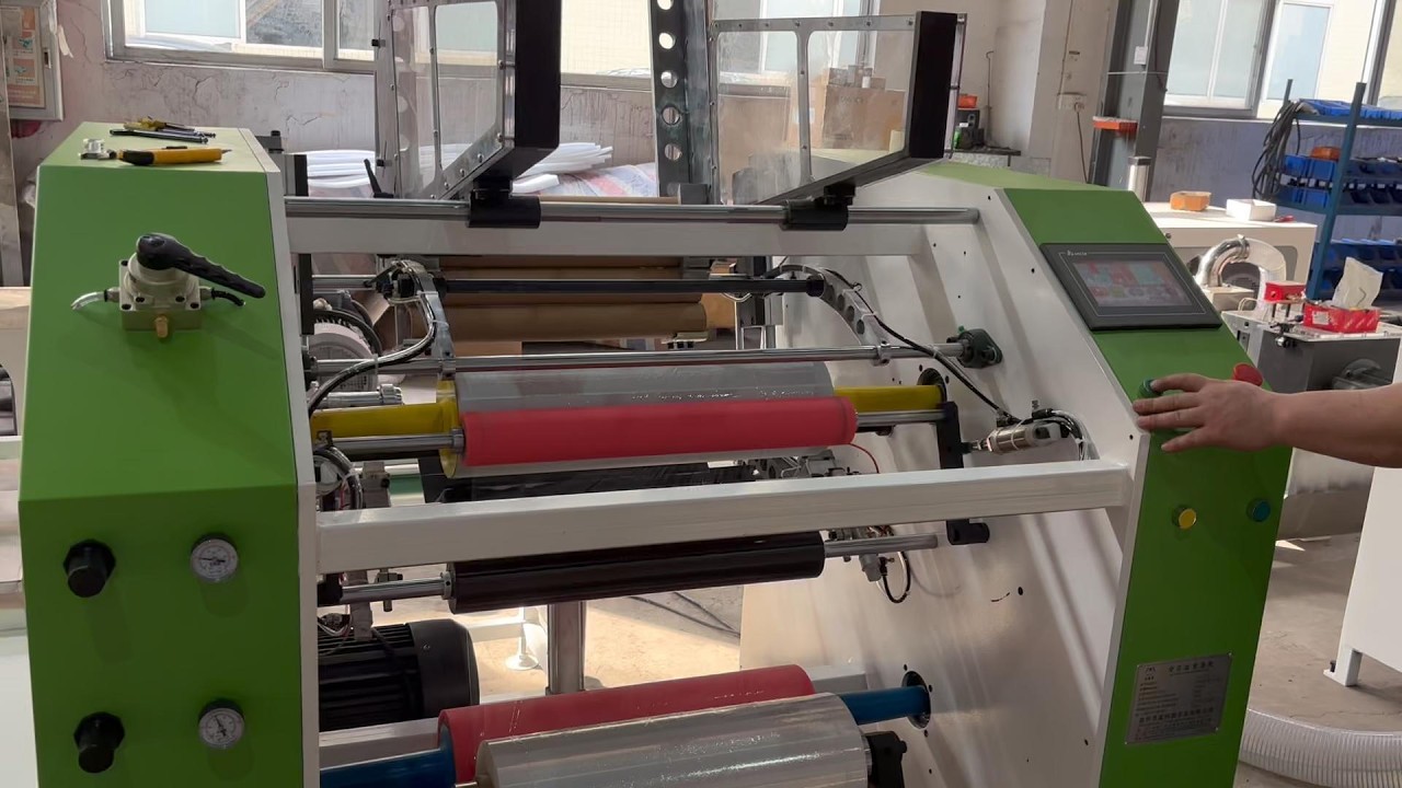 Full Automatic Hand Rolls Stretch Film Rewinder Machine, 2kg 15kg Roll Stretch Film Rewinder Machine