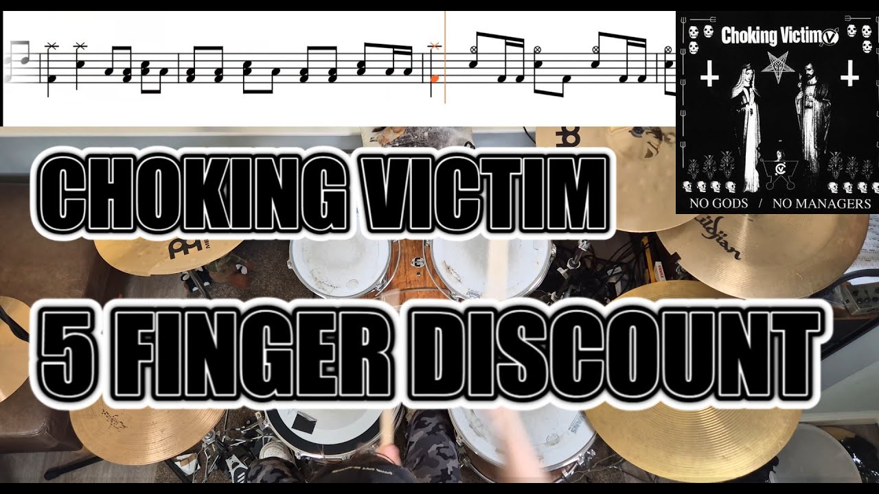 Choking Victim - 5 Finger Discount - Drum Cover With SHEET MUSIC