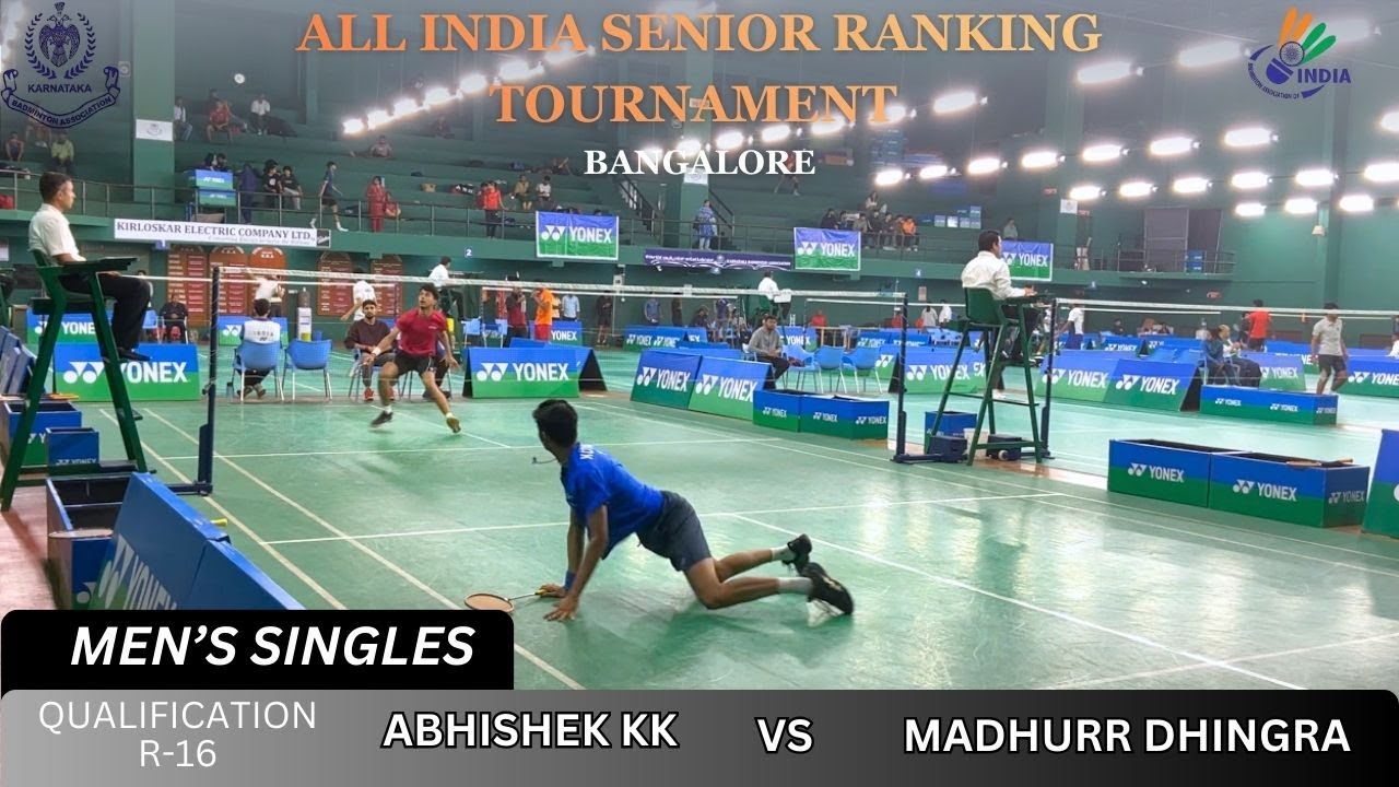 🔥Abhishek K K 🇮🇳 vs Madhurr Dhingra 🇮🇳 | R16 Qualifiers | Men’s Singles | All India Ranking 🏸🔥