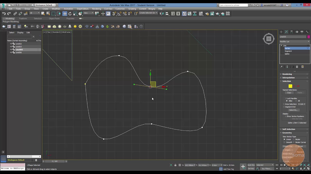 Crear y editar splines en 3dsMax