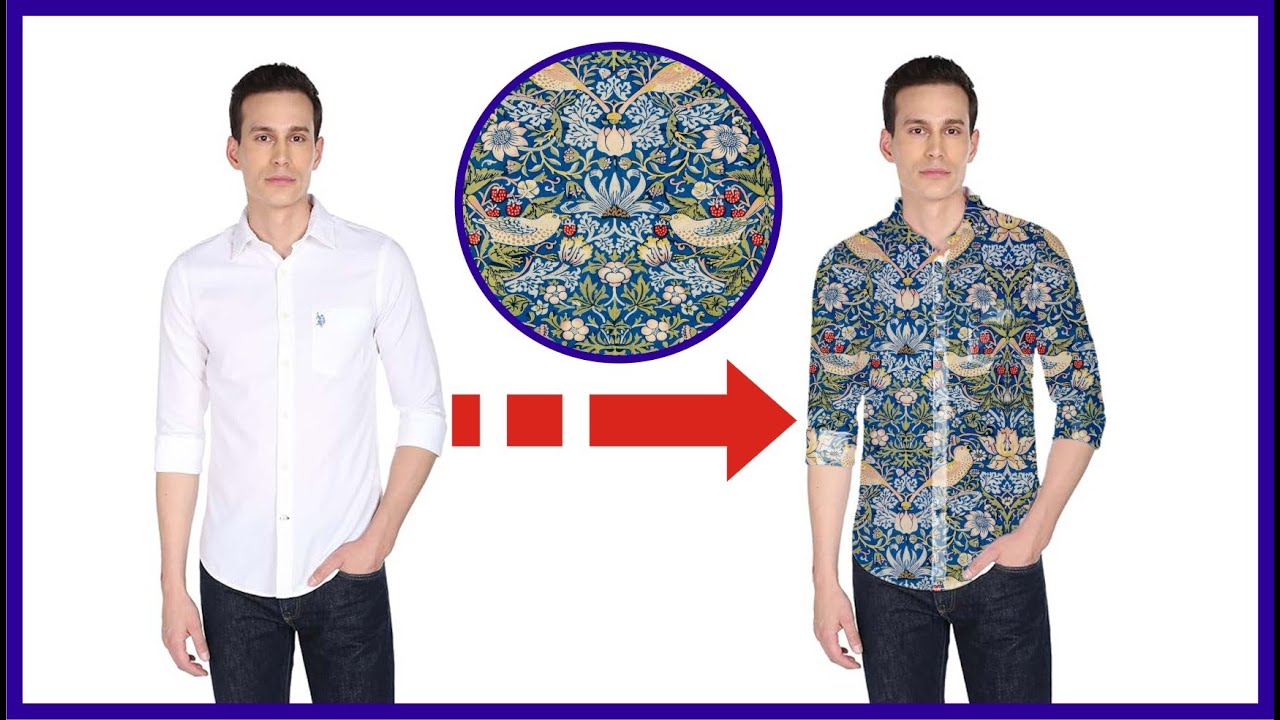 How to Add Custom Design on a Simple Dress | Easily Add Patterns to Clothes in Photoshop | Hindi