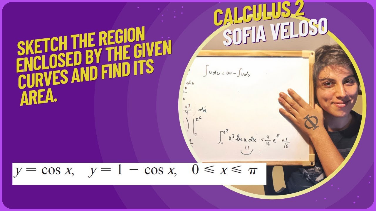 6.1.24 Sketch the region enclosed by the given curves and find its area.  y = cos(x), y = 1 - cos(x)