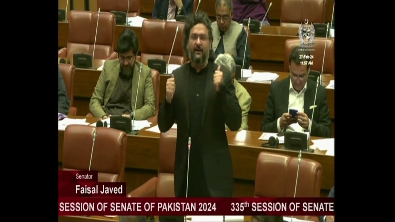 PTI Senator Faisal Javed Khan Speech in Senate of Pakistan