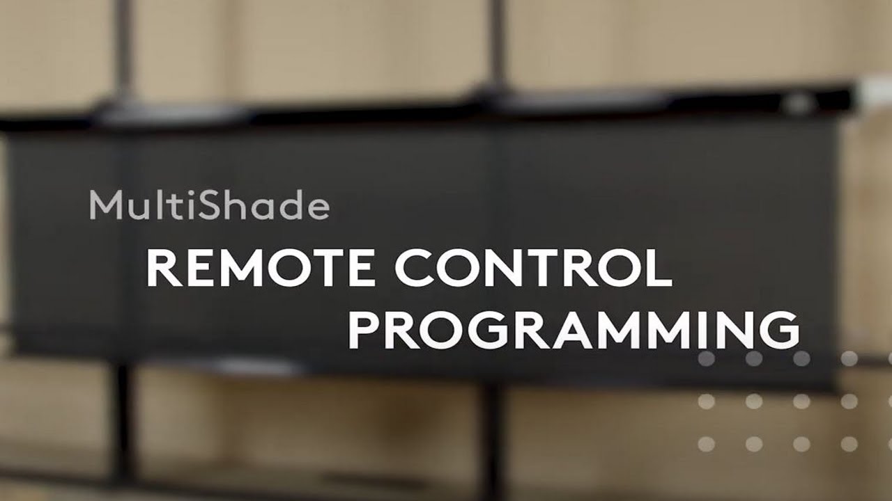 Remote control programming - MultiShade - Multiple Awnings