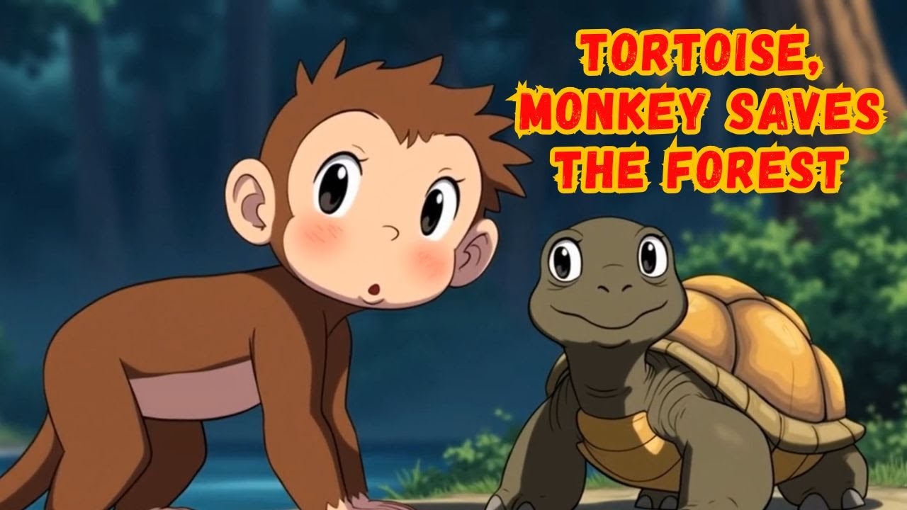 Tortoise, Monkey Saves the Forest 🔥🐒 | Kids Cartoon Moral Story in English | Animal Rescue Adventure