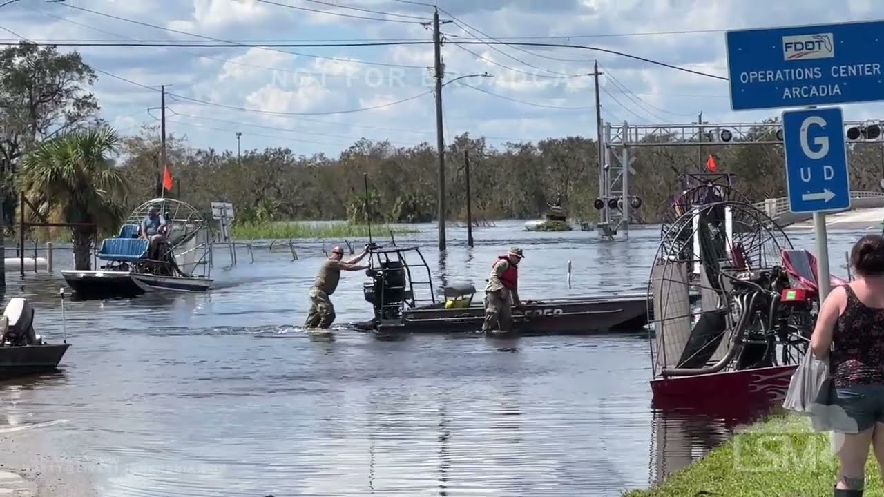 10-01-2022 Arcadia, FL  - Extreme Flooded Peace River Water Rescues