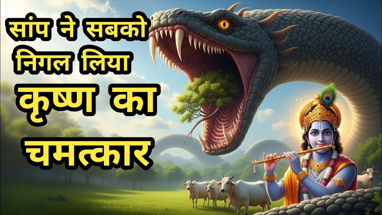 जब विशाल साँप ने सबको निगल लिया | बाल कृष्ण की अघासुर वध लीला