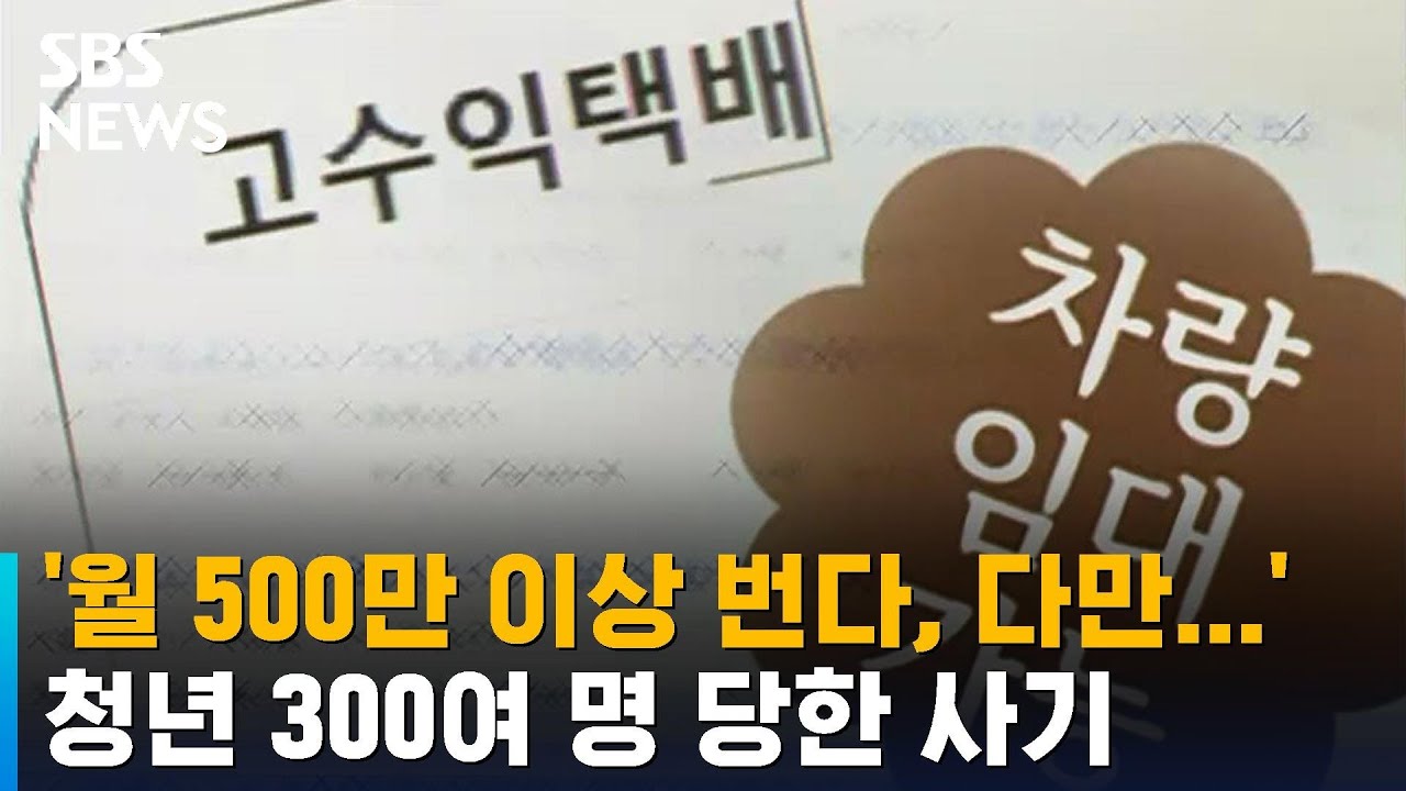 '월 500만 이상 번다, 다만…' 청년 울리는 택배차 사기 / SBS