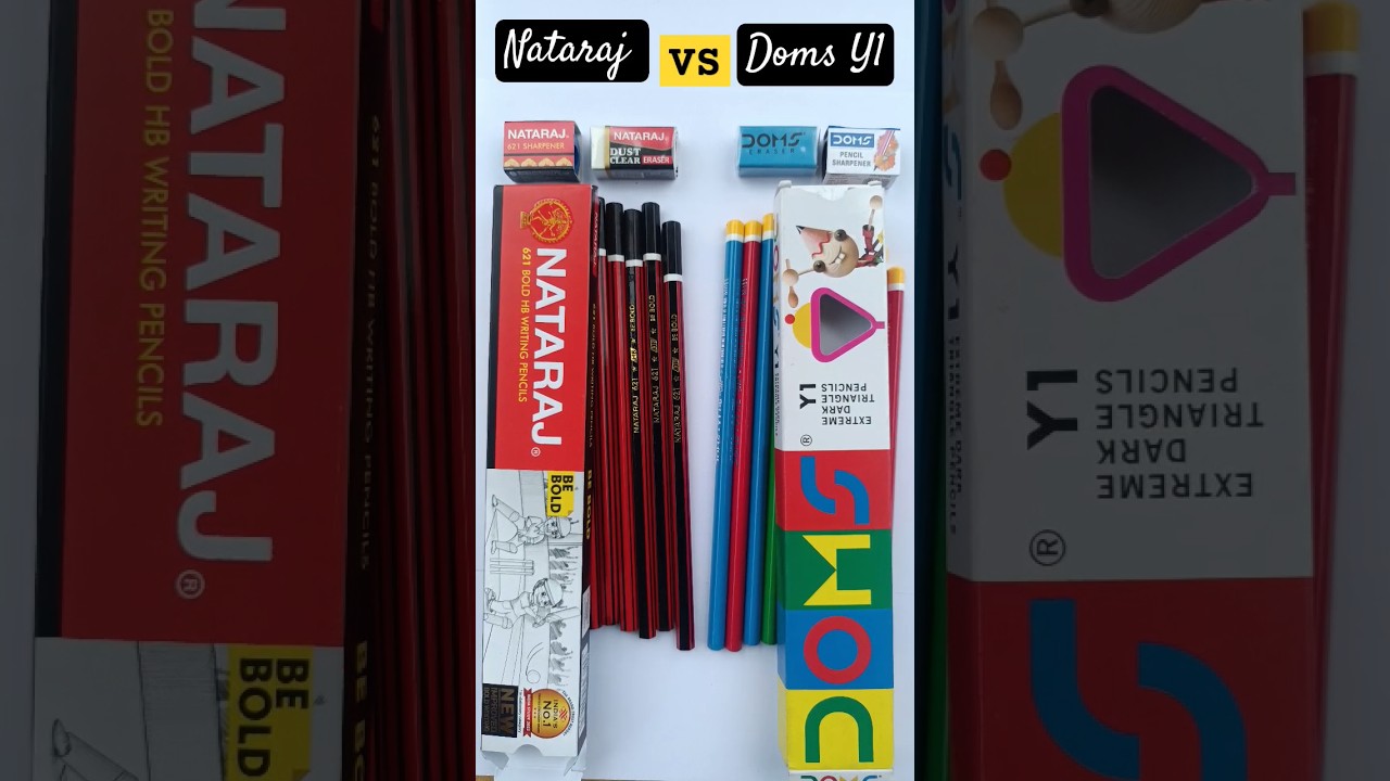 DOMSY1 vs NATARAJ Pencil #shortsfeed #stationary #shotrs #youtubeshorts #viral #trending #unboxing🤩