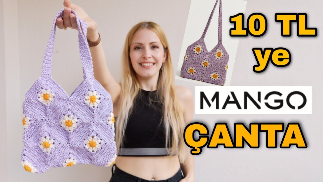 FENOMENLERİN GÖZDESİ | 200 TL lik MANGO Çantayı 10 TL ye Yaptım 🤩 | Mango Crochet Bag Tutorial