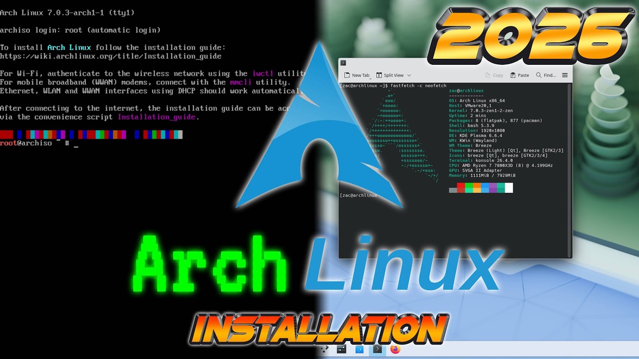Как установить Arch Linux &mdash; [Быстро/Просто/Подробно] &mdash; Linux 2026