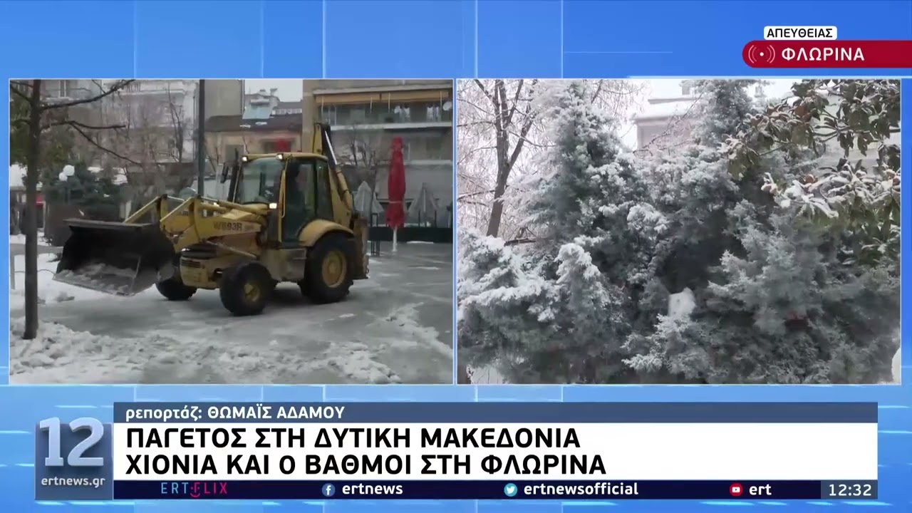 Χιόνια και 0 βαθμοί στη Φλώρινα | 21/1/22 | ΕΡΤ