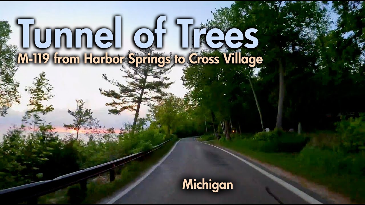 The Tunnel Of Trees - Driving M-119 between Harbor Springs and Cross Village, Michigan
