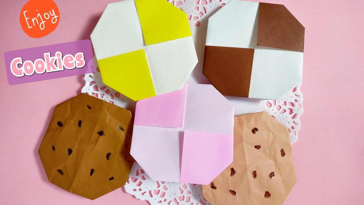How to make Origami Cookies | Chocolate Chips Cookies | Easy Origami for kids |簡易摺紙曲奇餅 |折り紙チョコレートケーキ