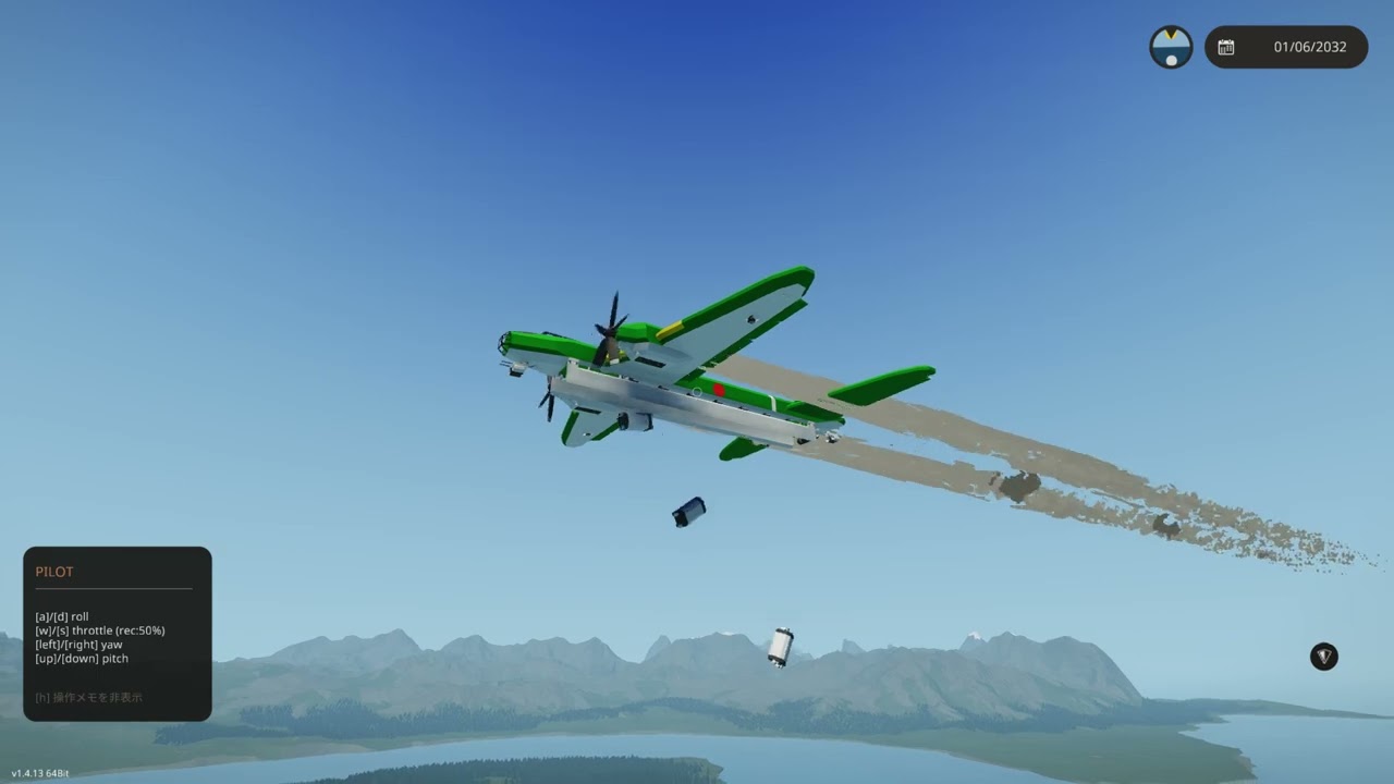 爆撃機作ったので飛行場爆撃してみた (stormworks)