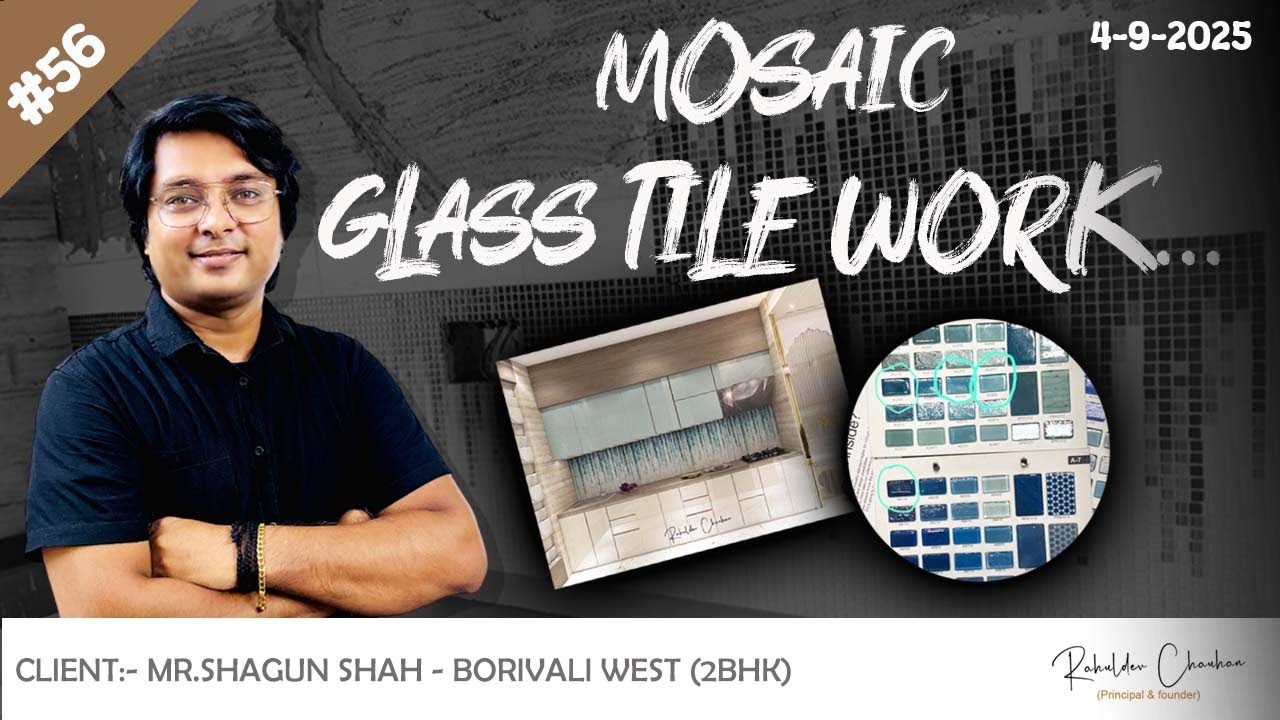 Mosaic Glass tile work l  How to fix l Full process step by step.