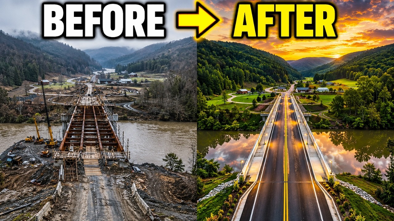 Flood-Destroyed Valley Crossing to Modern Elevated Highway Bridge| Full Construction Process