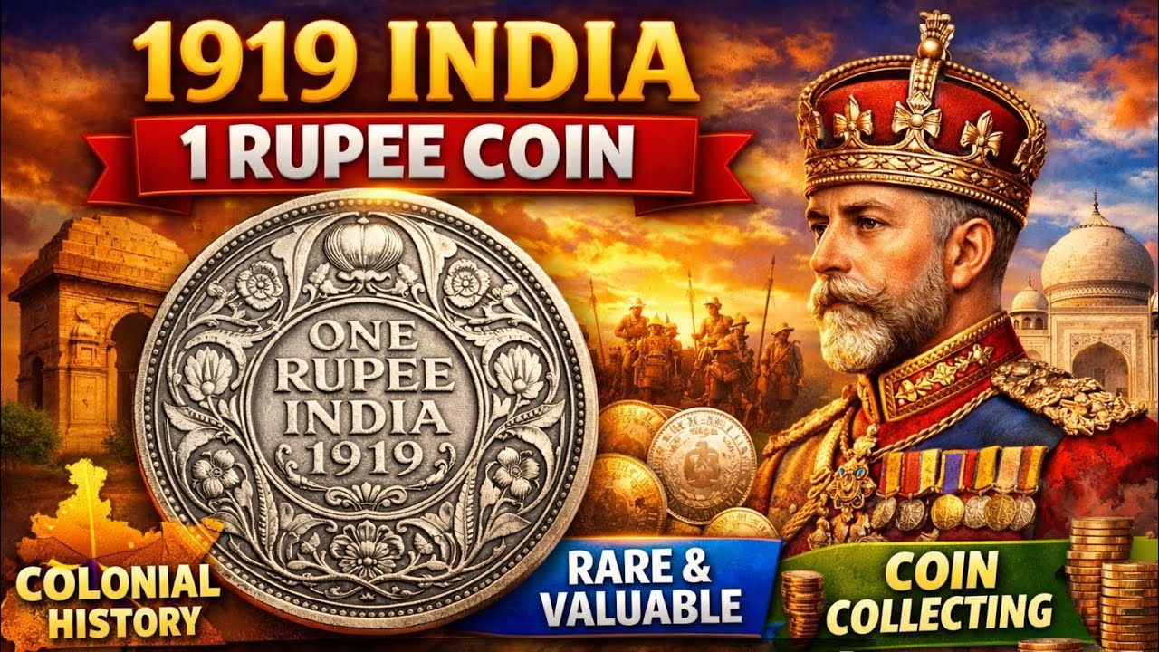 “The 1919 British India Silver Rupee 🇮🇳 | A Rare Coin with a Powerful Colonial Story!”