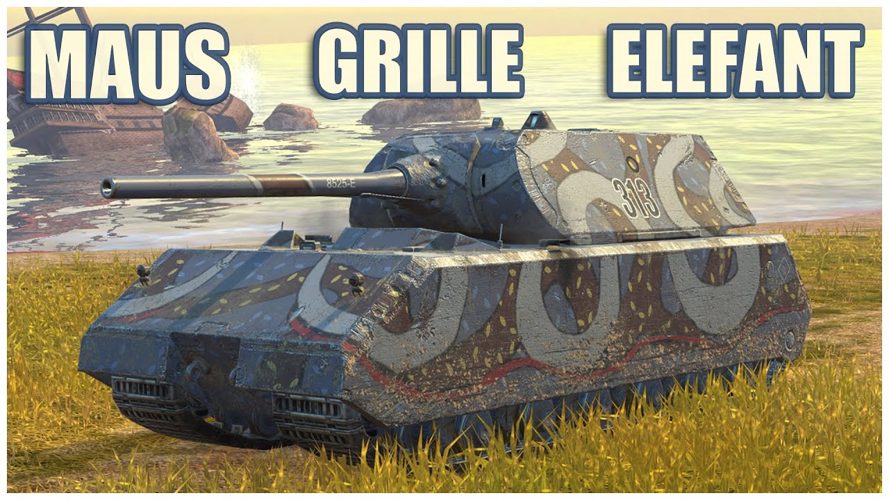 Maus, Гриль 15 & Elefant • WoT Blitz Gameplay