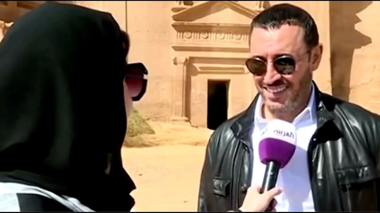 لقاء القيصر كاظم الساهر مع قناة العربية أثناء جولته بمحافظة العلا بالمملكة العربية السعودية