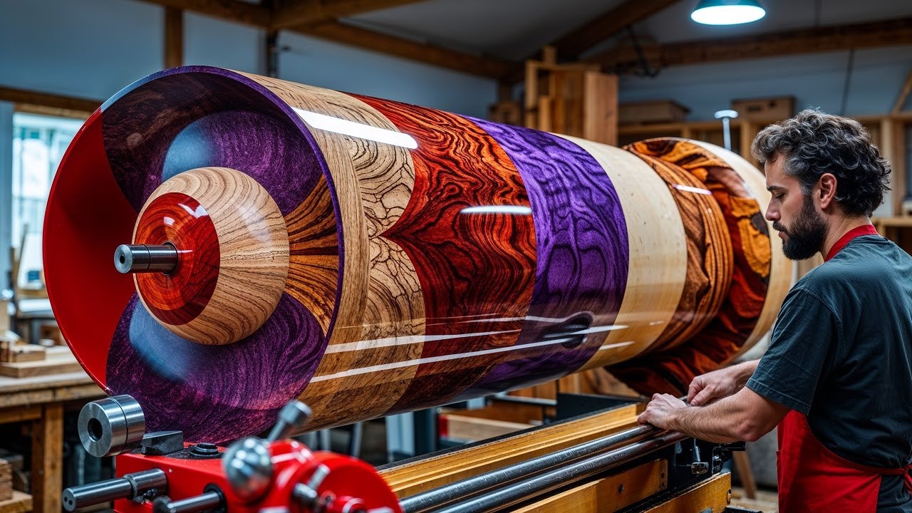 Colorful Bamboo Tubes: Epoxy Glue Masterpieces You've Never Seen Before! - The Magic of Woodturning