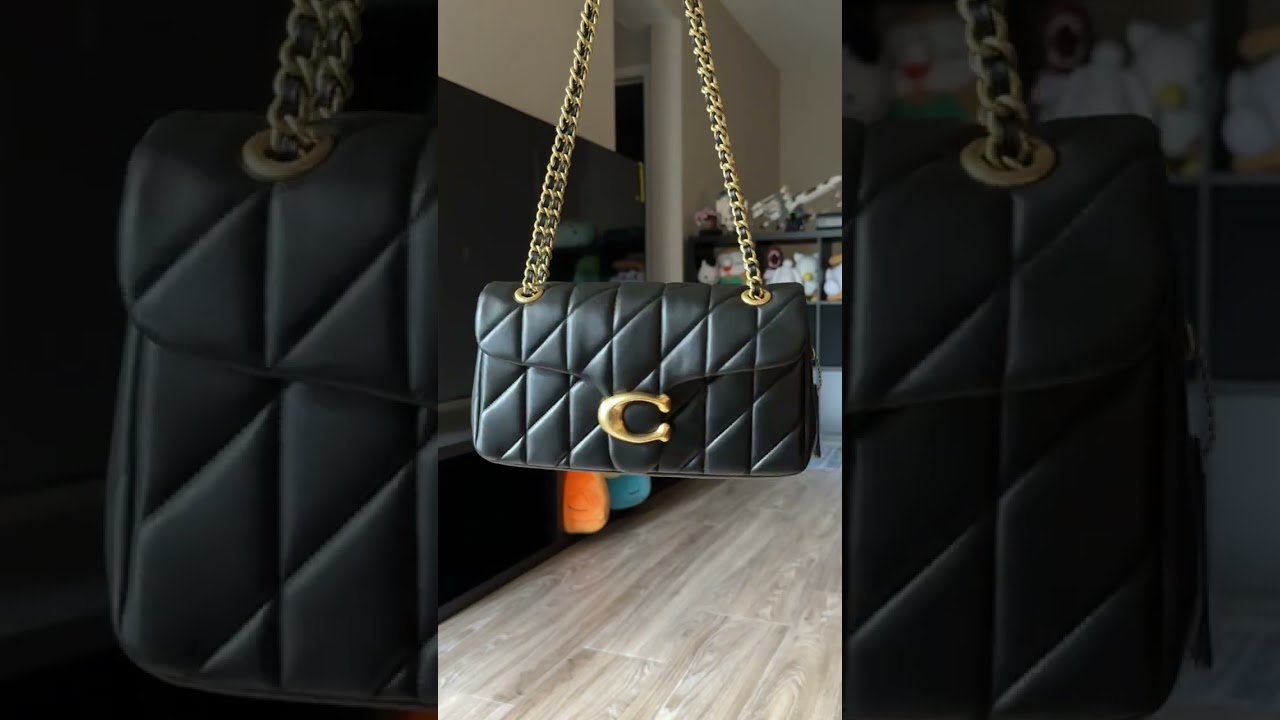chanel dupe? unboxing coach tabby quilted shoulder bag (black/26) #shorts #purse #bag #unboxing